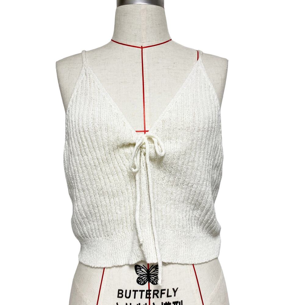 Love More Womens Size XXL Ivory Knit Tank Top